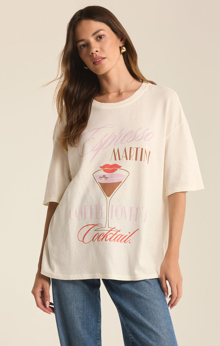 Tops Espresso Martini SoCal Oversized Tee Sea Salt