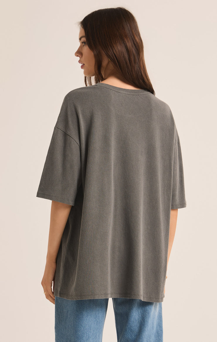 Tops Espresso Martini SoCal Oversized Tee Charcoal Moon