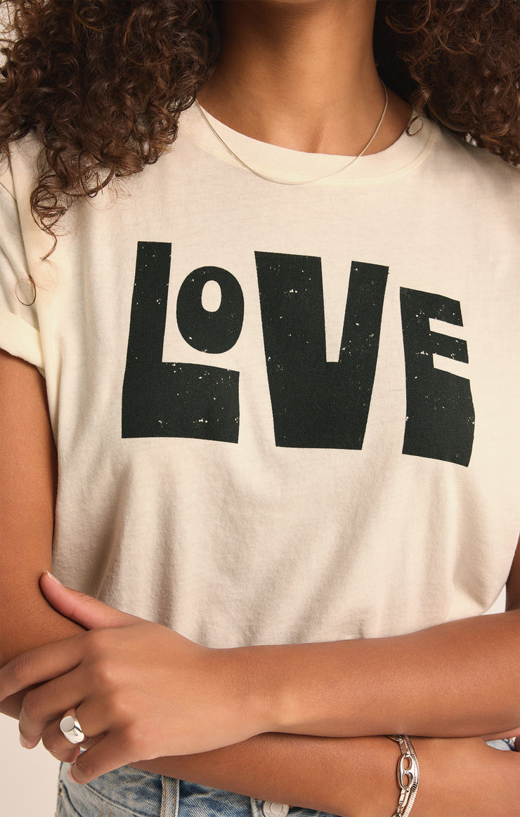 Tops Love You Boyfriend Tee Sea Salt