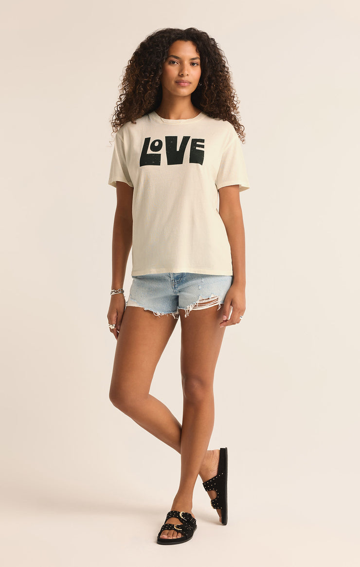 Tops Love You Boyfriend Tee Sea Salt