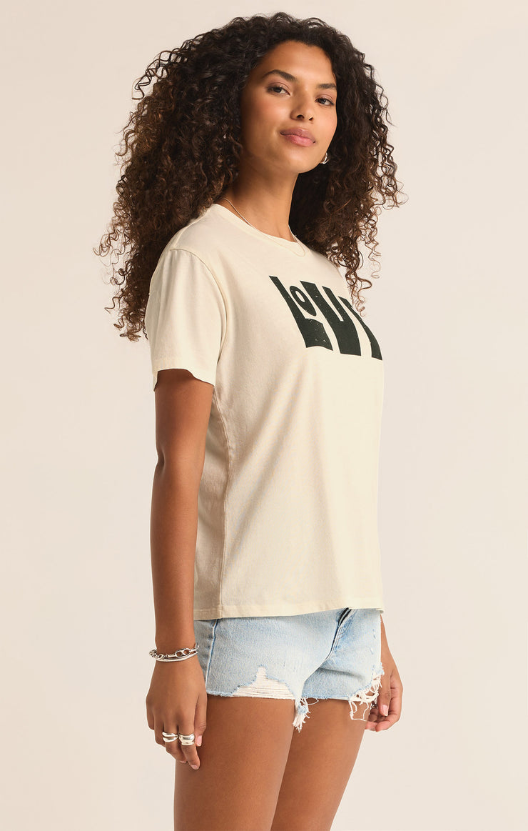 Tops Love You Boyfriend Tee Sea Salt