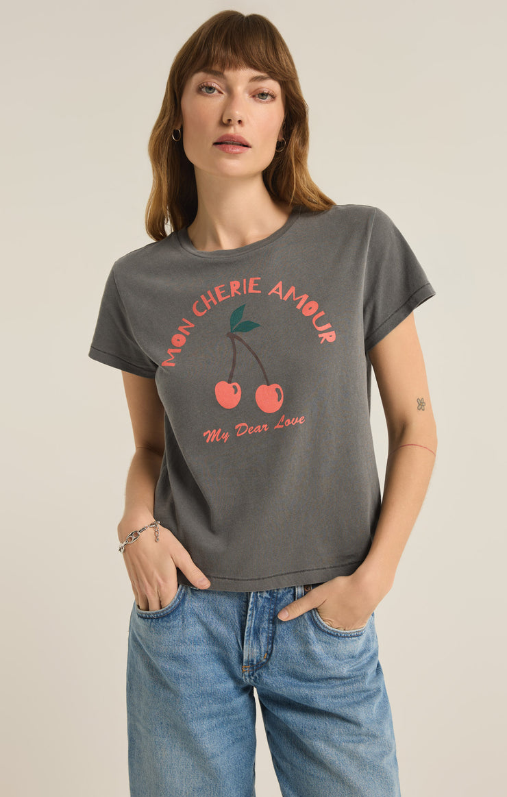 Tops Cherie Tourist Tee Charcoal Moon