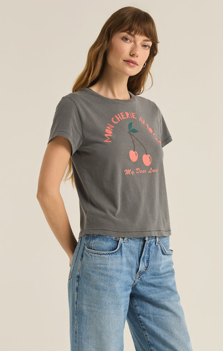 Tops Cherie Tourist Tee Charcoal Moon