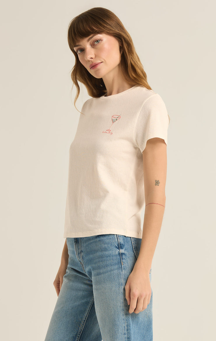 Tops Extra Dirty Embroidered Tee Sea Salt