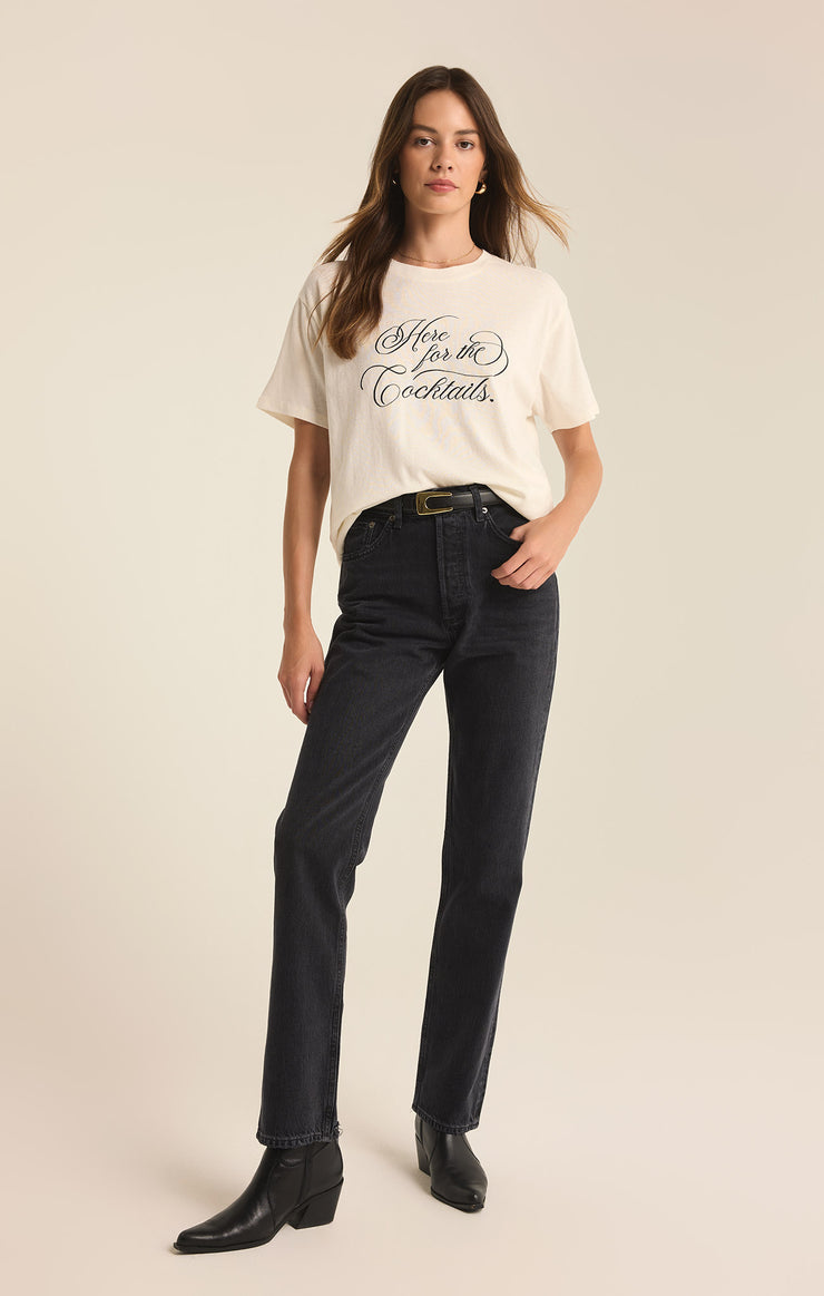 Tops Cocktails Pacific Embroidered Tee Sea Salt