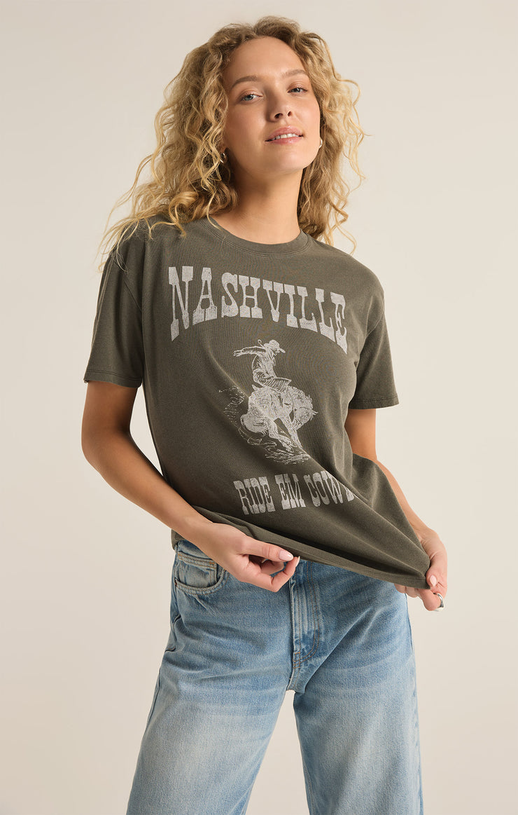 Tops Nashville Boyfriend Tee Grape Leaf