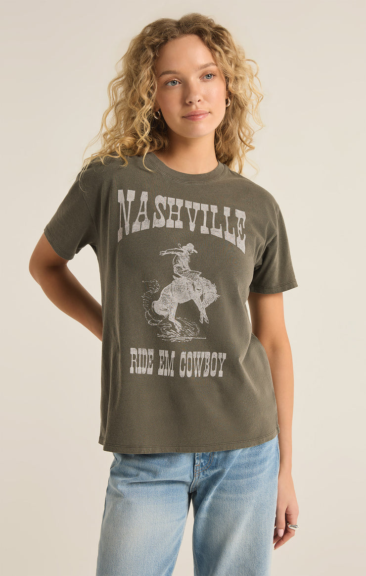 Tops Nashville Boyfriend Tee Grape Leaf