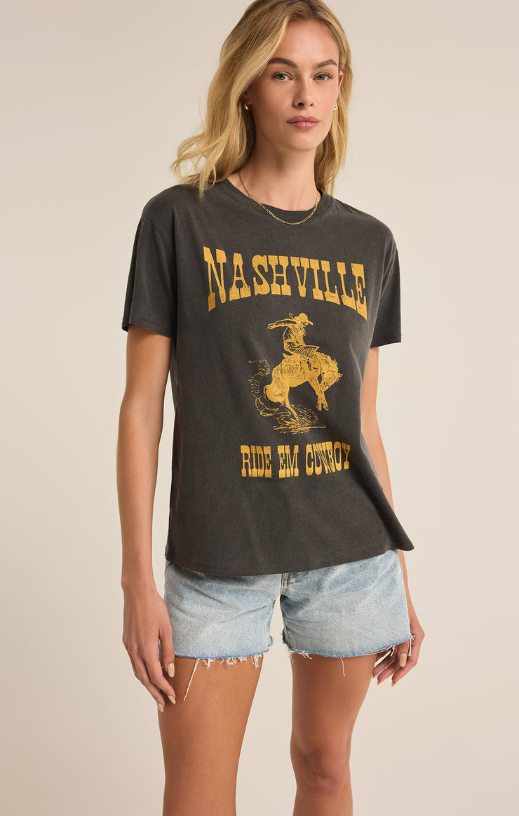 Tops Nashville Boyfriend Tee Black Sand