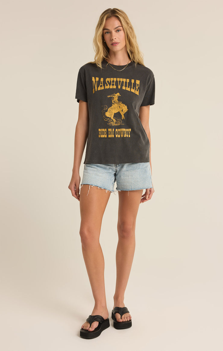 Tops Nashville Boyfriend Tee Black Sand