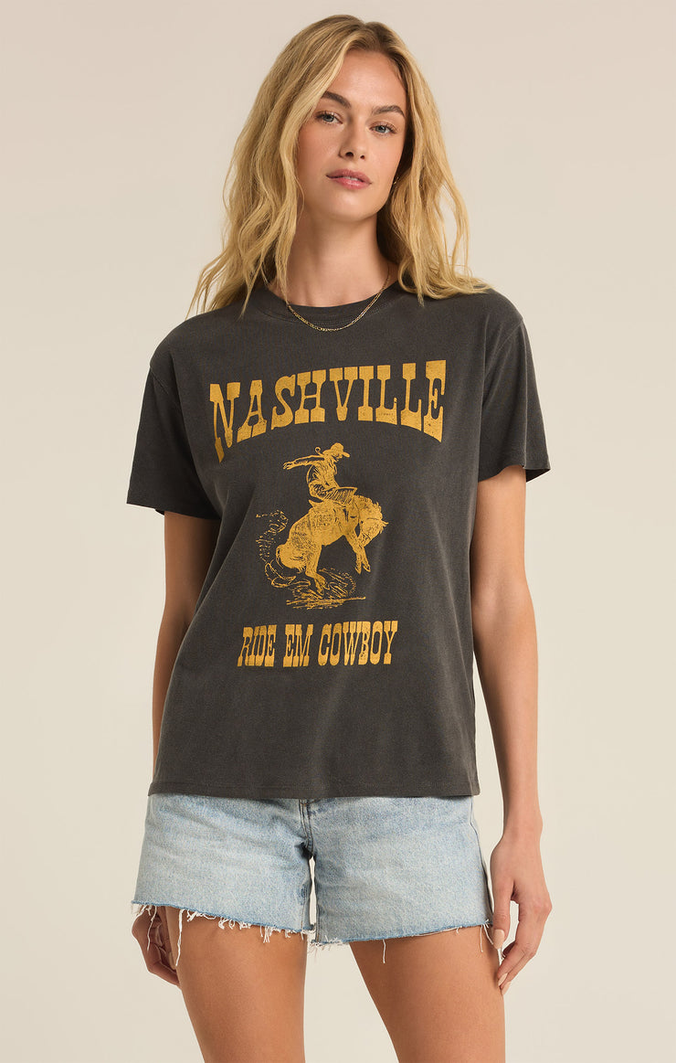 Tops Nashville Boyfriend Tee Black Sand