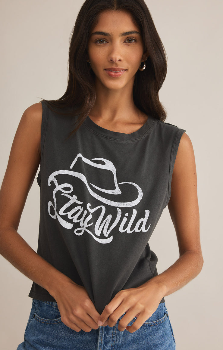 Tops Stay Wild La Mer Tank Black Sand