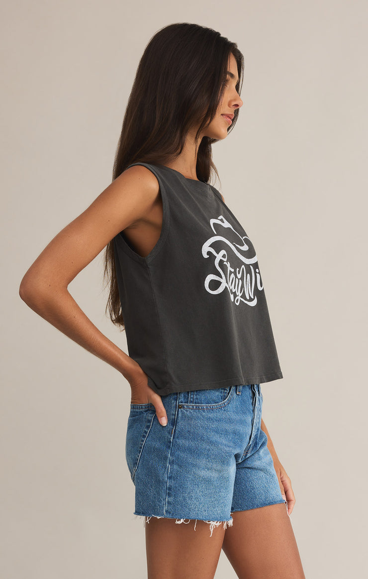 Tops Stay Wild La Mer Tank Black Sand