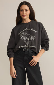 TopsBronc Embroidered Sunday Sweatshirt Black Sand