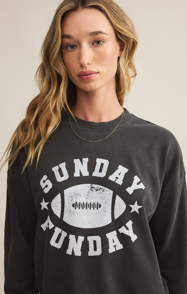 Tops Funday Football Tomgirl Sweatshirt Funday Football Tomgirl Sweatshirt