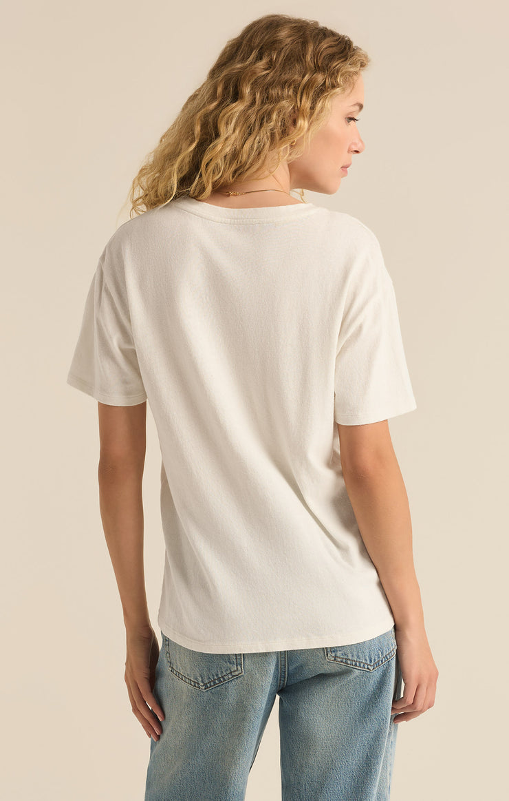 Tops Cocktail Relaxed Embroidered Tee Sea Salt