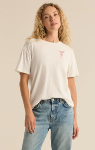 TopsCocktail Relaxed Embroidered Tee Sea Salt