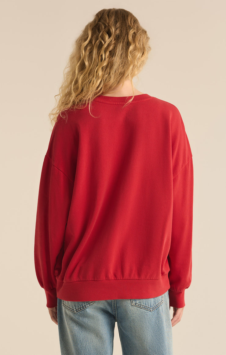 Tops Bright Crewneck Sweatshirt Haute Red