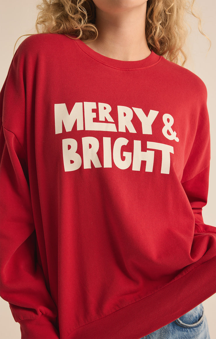 Tops Bright Crewneck Sweatshirt Haute Red