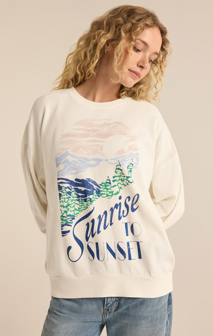 Tops Sunset Crewneck Sweatshirt Sea Salt