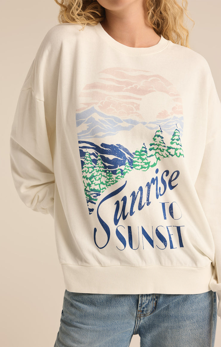 Tops Sunset Crewneck Sweatshirt Sea Salt