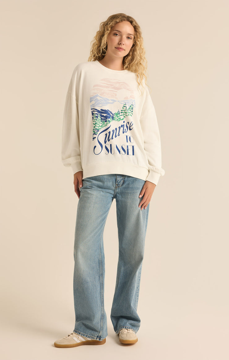 Tops Sunset Crewneck Sweatshirt Sea Salt