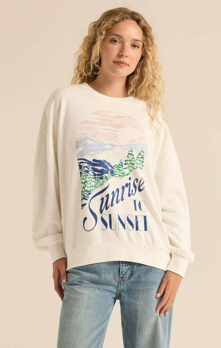 Tops Sunset Crewneck Sweatshirt Sea Salt