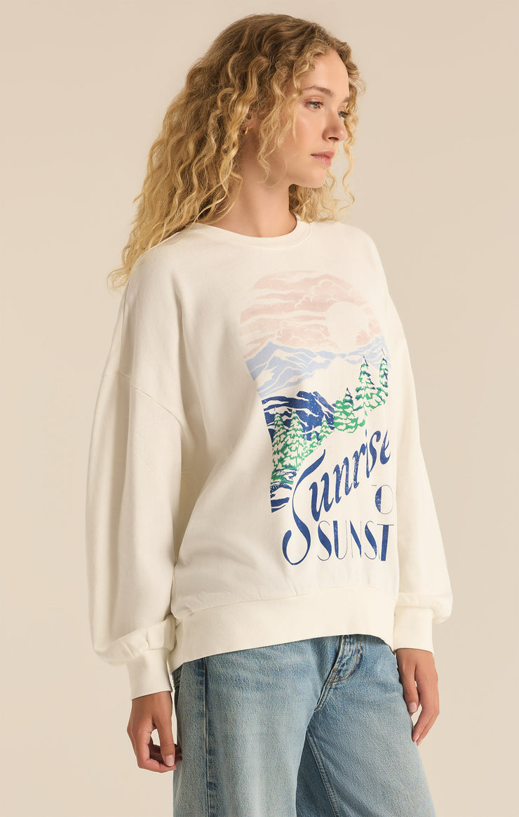 Tops Sunset Crewneck Sweatshirt Sea Salt