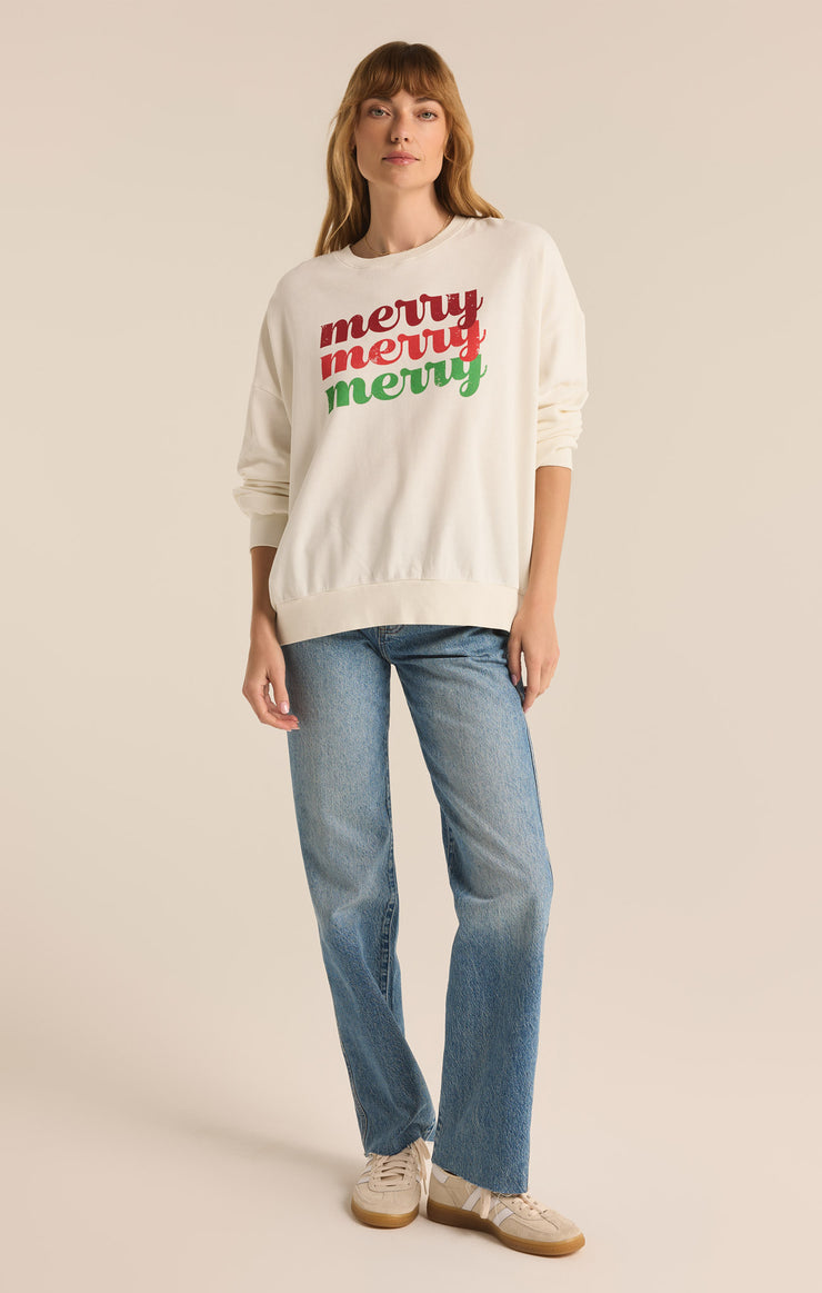 Tops Merry Crewneck Sweatshirt Sea Salt