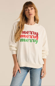 TopsMerry Crewneck Sweatshirt Sea Salt