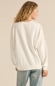 TopsHolly Crewneck Embroidered Sweatshirt Sea Salt