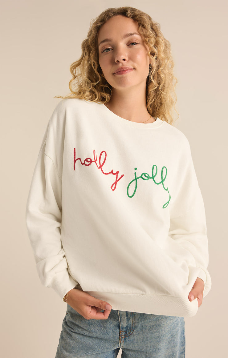 Tops Holly Crewneck Embroidered Sweatshirt Holly Crewneck Embroidered Sweatshirt