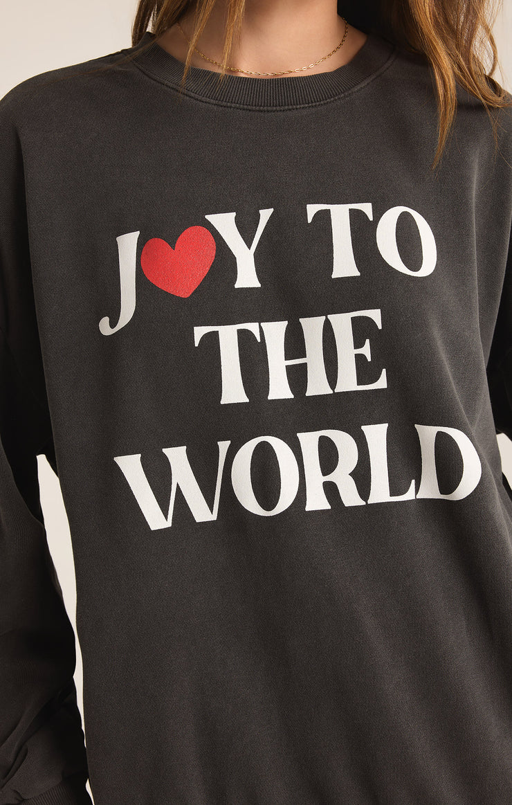 Tops Joy Crewneck Sweatshirt Black Sand