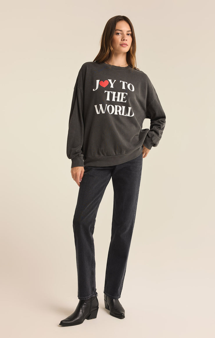 Tops Joy Crewneck Sweatshirt Black Sand