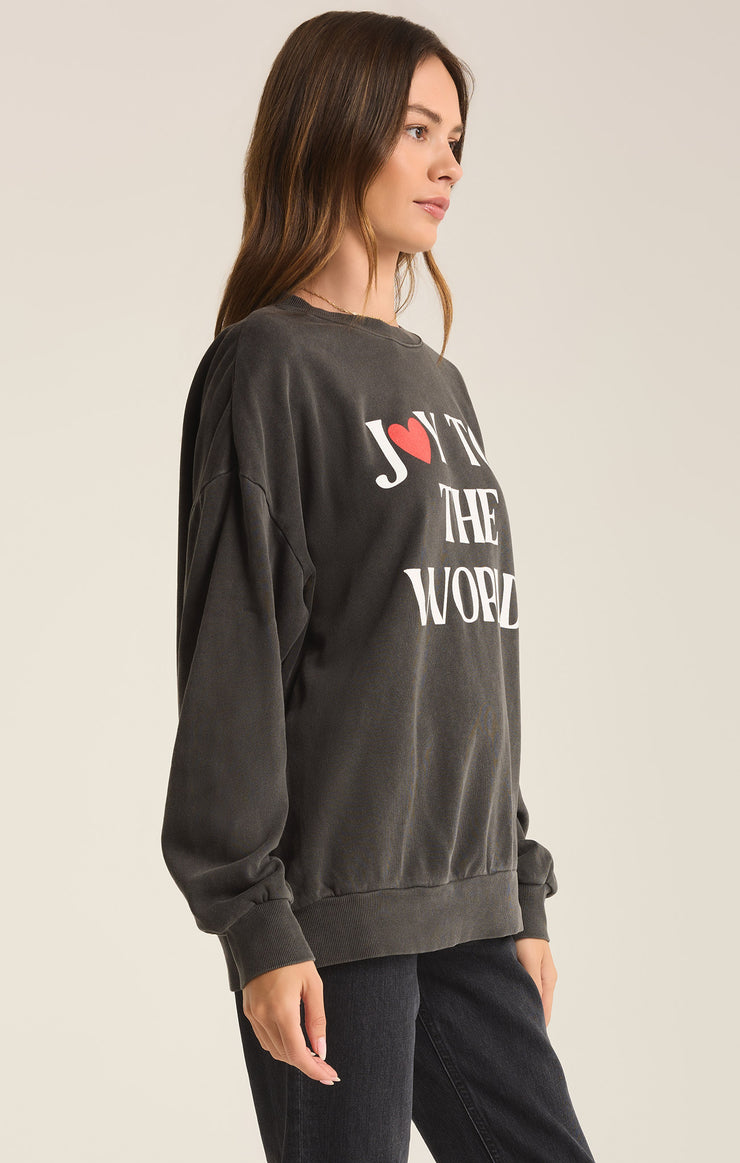 Tops Joy Crewneck Sweatshirt Black Sand