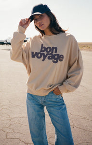 TopsBon Voyage Sunday Sweatshirt Parchment