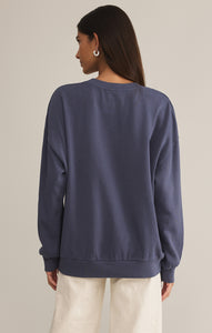 TopsCoastal Sunday Sweatshirt Worn Blue