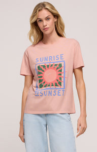 TopsSunset Boyfriend Tee Pink Dreams