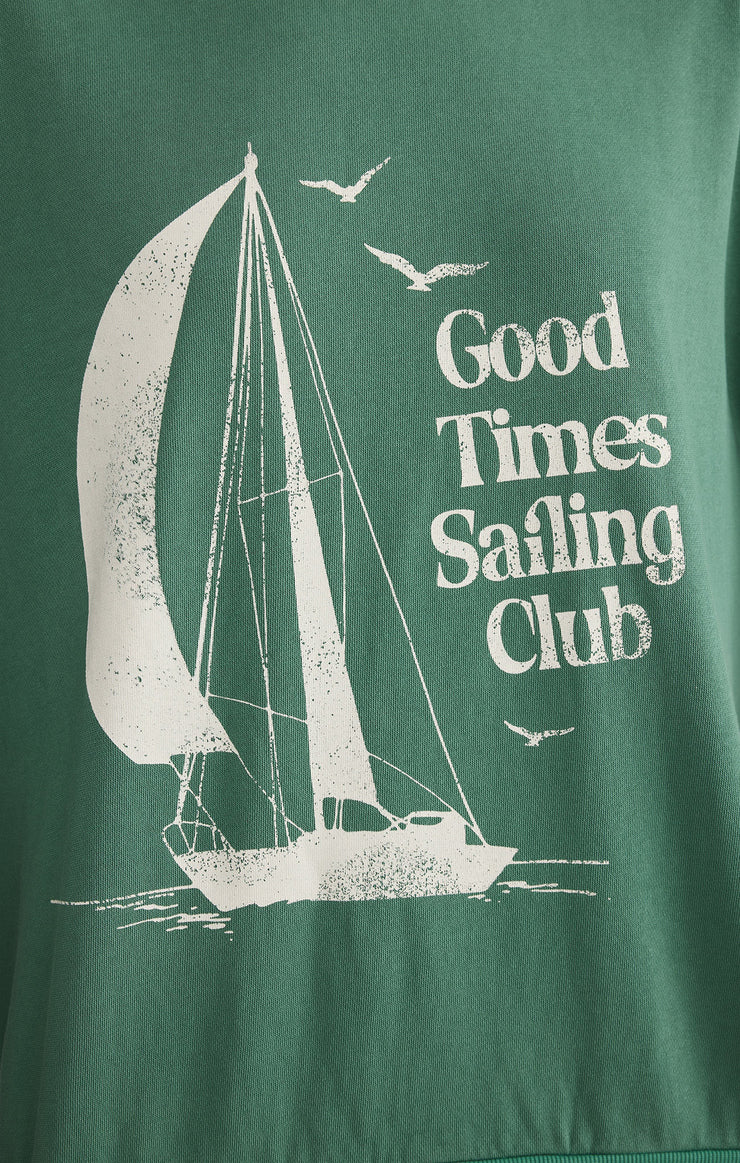 Tops Sail Away Sunday Sweatshirt Botanical Green