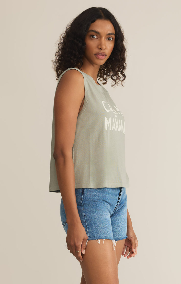 Tops Manana La Mer Tank Sage Green