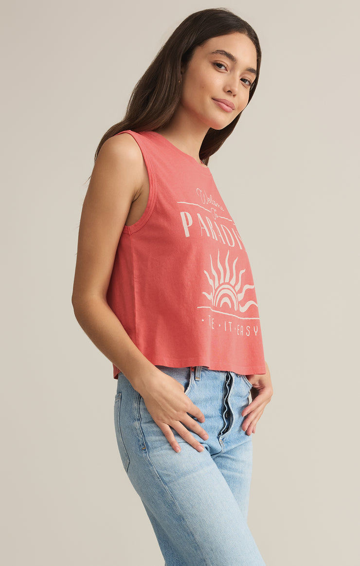 Tops Paradise La Mer Tank Sunset Pink