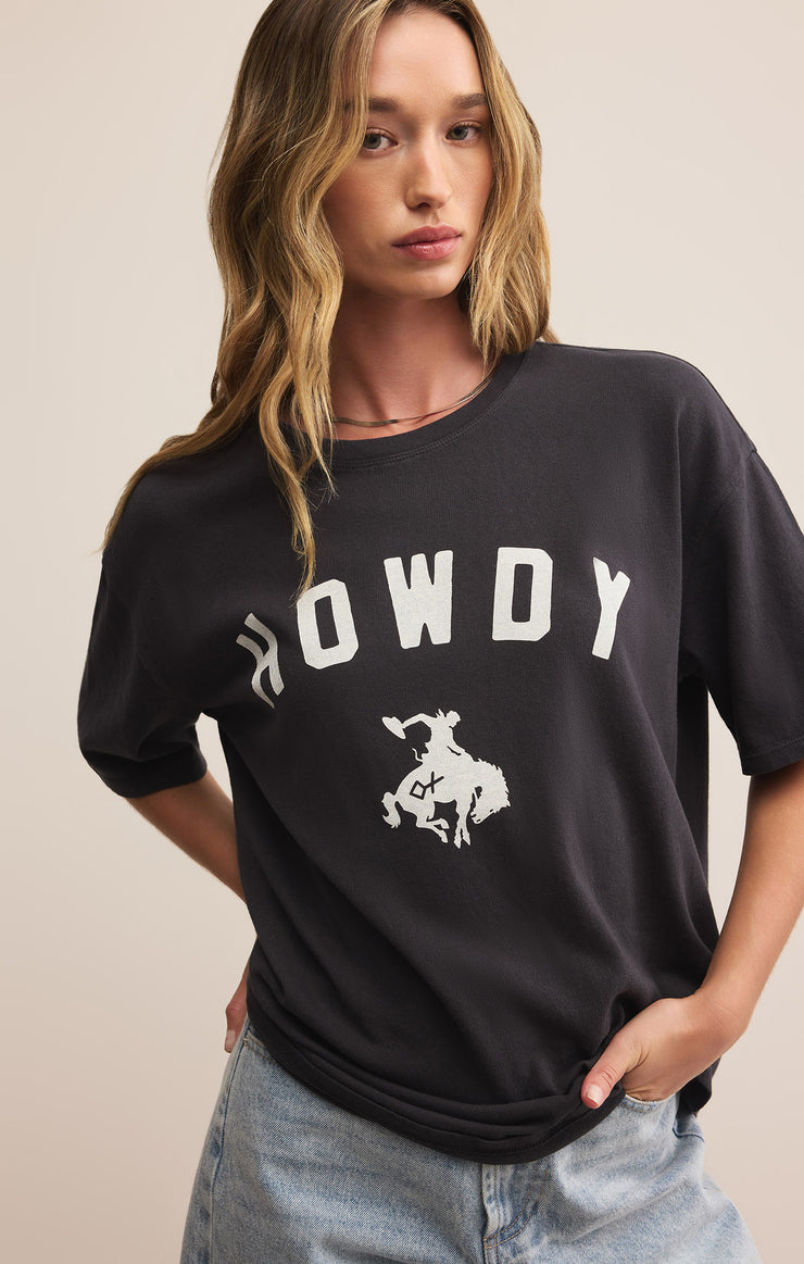 Tops Howdy So Cal Oversized Tee Black Sand