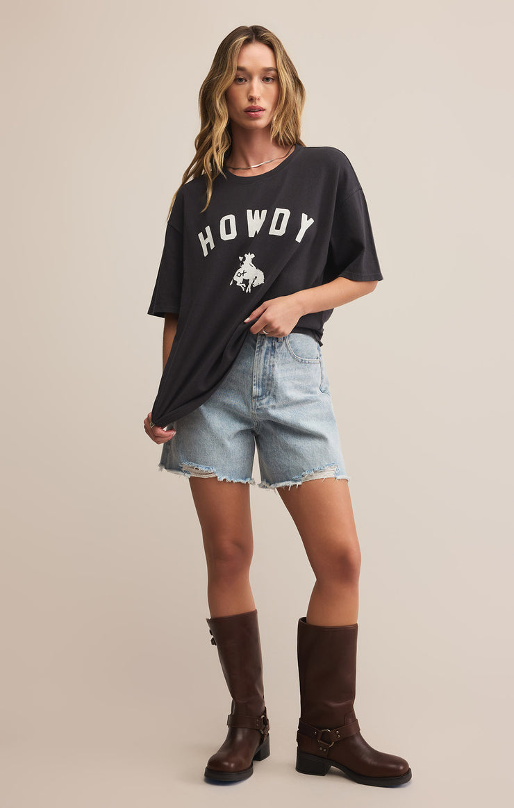 Tops Howdy So Cal Oversized Tee Black Sand