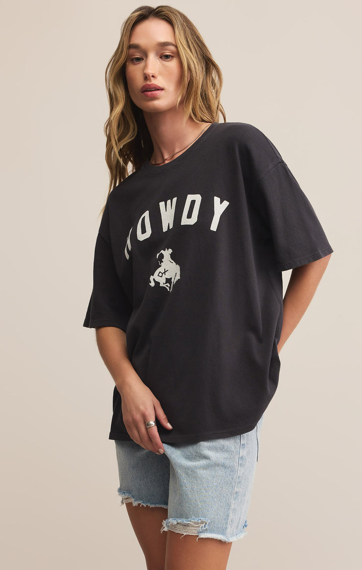 Tops Howdy So Cal Oversized Tee Black Sand