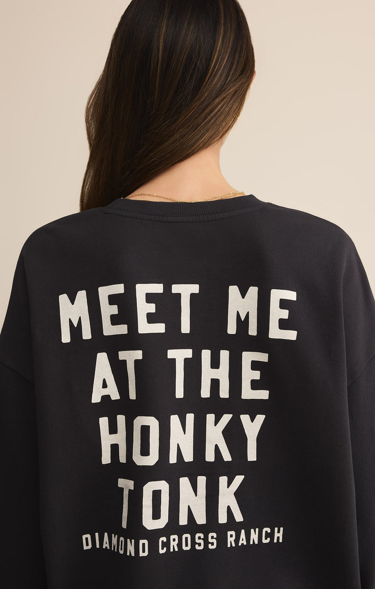 Tops Giddy Up Sunday Sweatshirt Black Sand