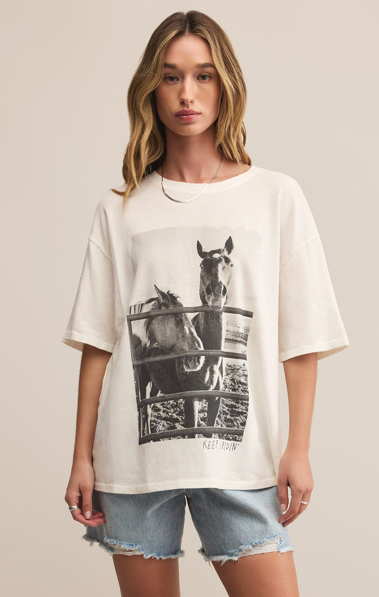 Tops Keep Ridin So Cal Oversized Tee Sea Salt