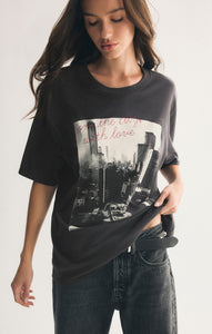 TopsBig Apple City Tee Black Sand