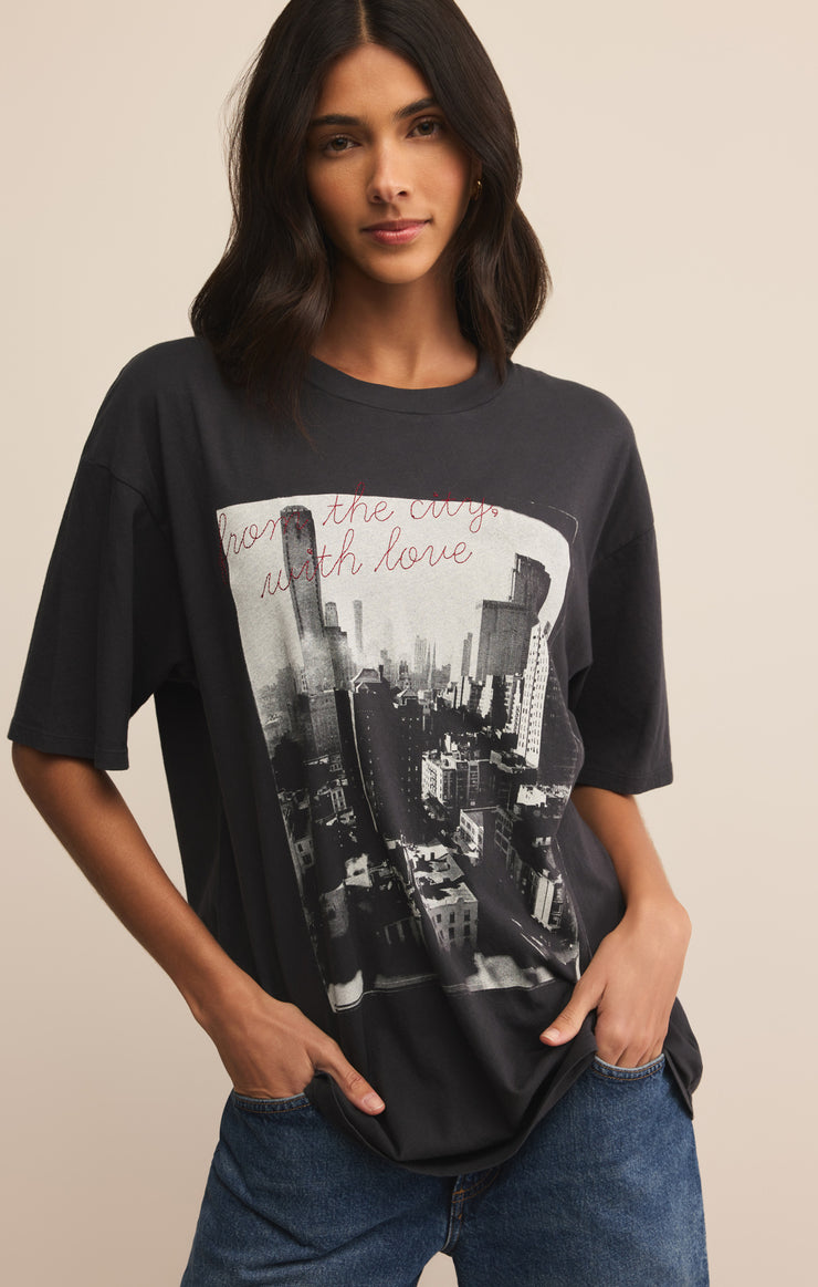 Tops Big Apple City Tee Black Sand