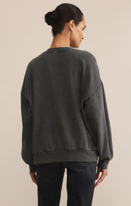 TopsVarsity Sunday Sweatshirt Black Sand