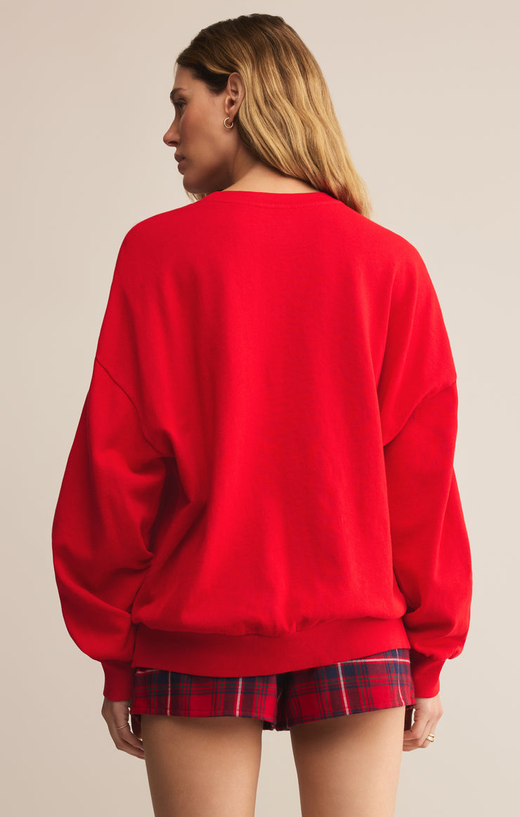 Tops Very Merry Sunday Sweatshirt Festive Red