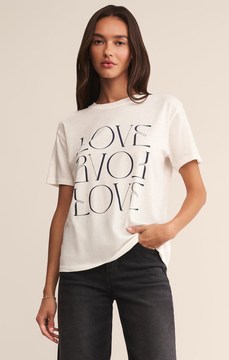 Tops Love Boyfriend Tee Sea Salt